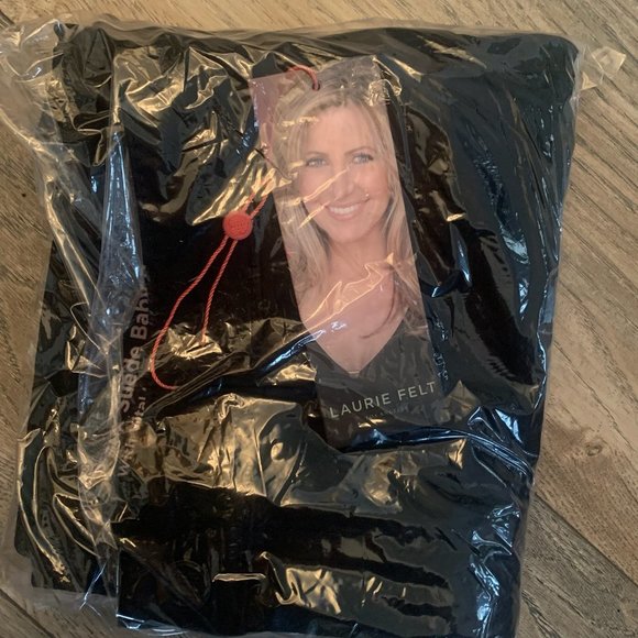 NWT LAURIE FELT STRETCH FAUX SUEDE TRIANGLE HEM BABY BELL PANTS BLACK 2 - Picture 7 of 7